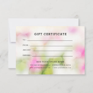 Certificat cadeau minimaliste pour entreprise avec