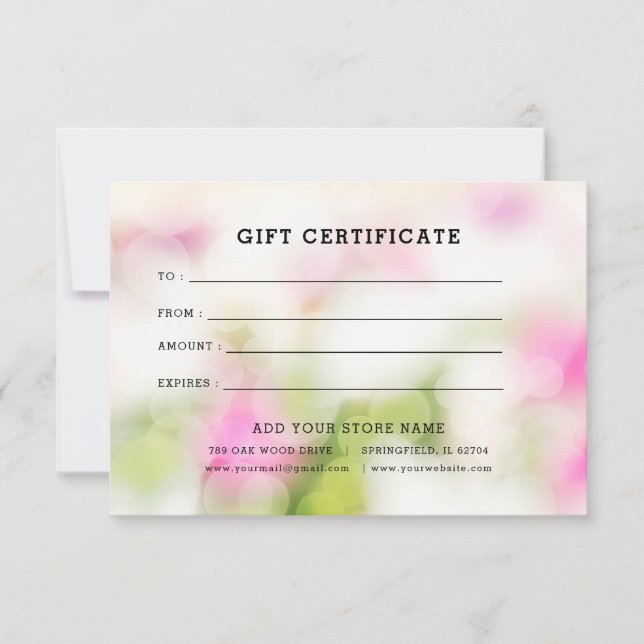 Certificat cadeau minimaliste pour entreprise avec (Devant)