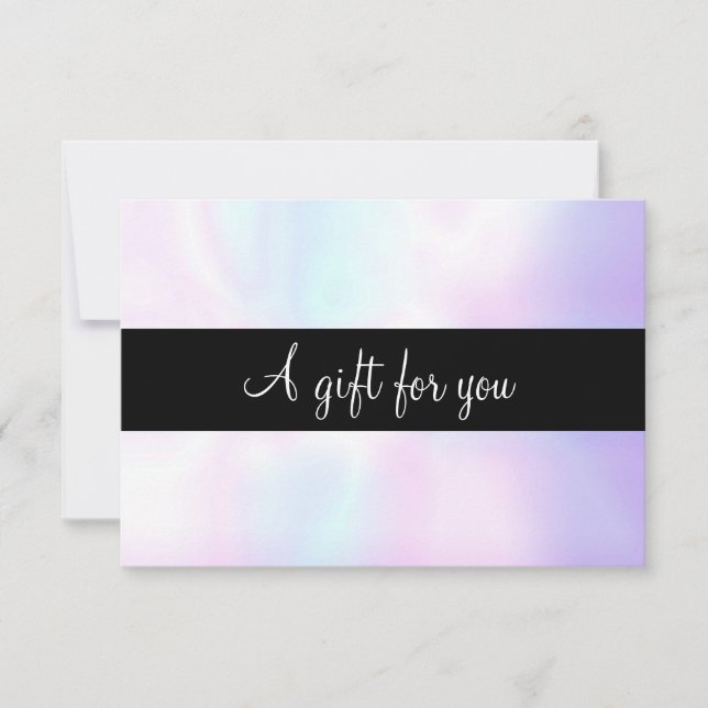 Certificat Cadeau Minimaliste Script Iridescent (Devant)