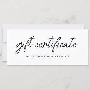 Certificat cadeau minimaliste simple pour petites