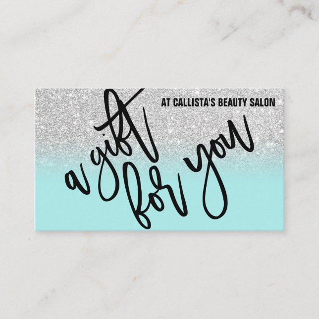 Certificat cadeau Mint Silver Parties scintillant  (Devant)