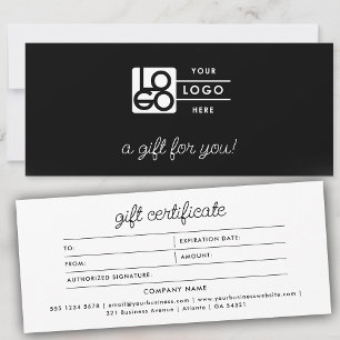 Certificat Cadeau Moderne Écriture Minimaliste