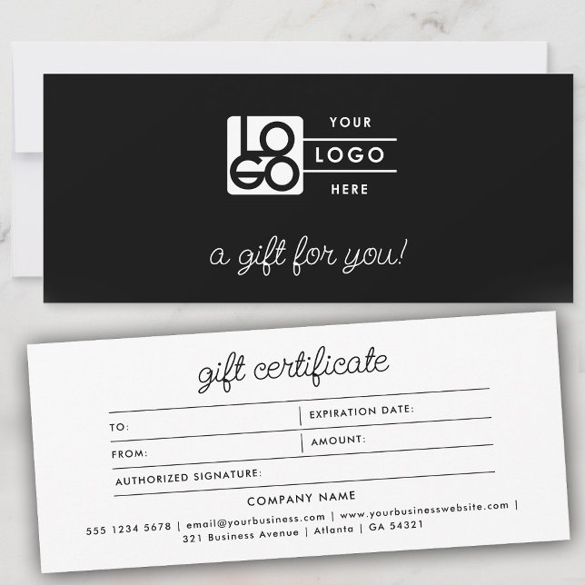 Certificat Cadeau Moderne Écriture Minimaliste (Logo Minimalist Script Modern Gift Certificate)