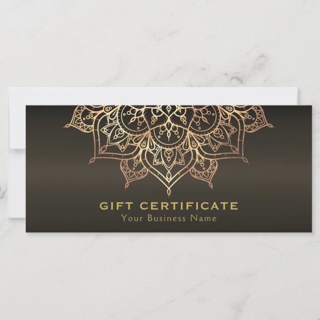 Certificat Cadeau Moderne Marron Terreux Mandala D (Devant)