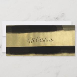 Certificat Cadeau Moderne Peinture Noir & Or Luxue