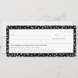 CERTIFICAT CADEAU moderne points glam argent noir