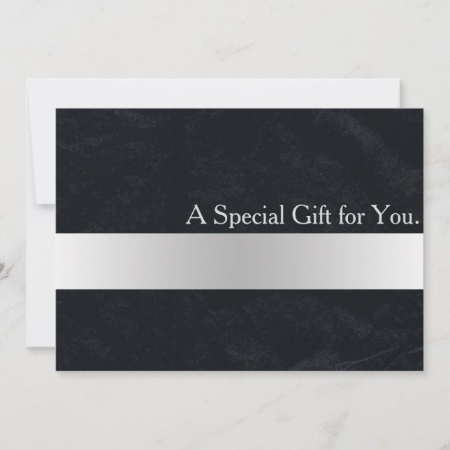 Certificat Cadeau Moderne Rayure Faux Argent Cool (Devant)