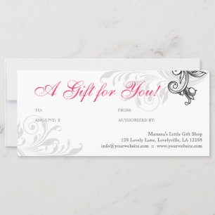 Certificat cadeau moderne vente au détail Floral C