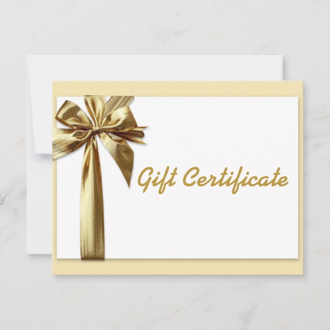 Certificat cadeau modifiable Gold Bow (Devant)