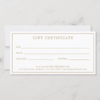 Certificat cadeau Monogram Elegant Gold Business