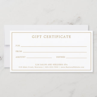 Certificat cadeau Monogram Elegant Gold Business