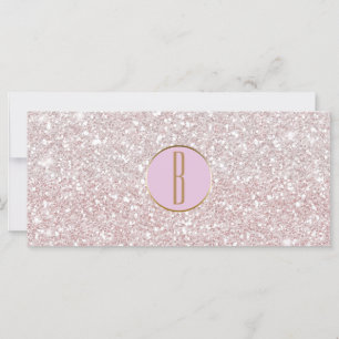 Certificat Cadeau Monogramme Doré Paillettes Blanc
