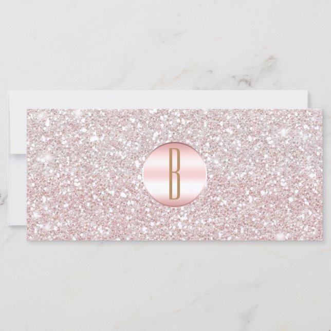 Certificat Cadeau Monogramme Paillettes Rose Or Ro (Devant)