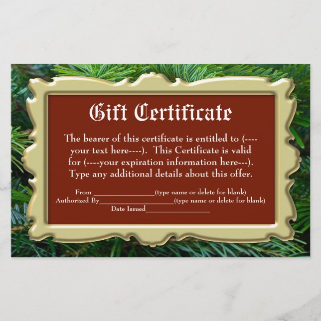 Certificat cadeau Noël (Devant)