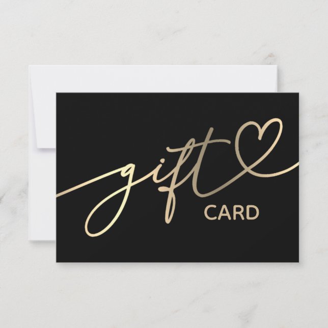 certificat cadeau noir élégant  (Devant)