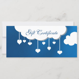 Certificat cadeau nuage et pluie cardiaque