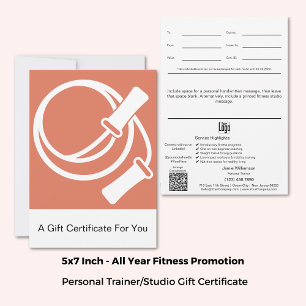 Certificat-cadeau Orange Blanc 5"x7" pour Habitude