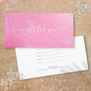 Certificat Cadeau Paillettes Rose Chic