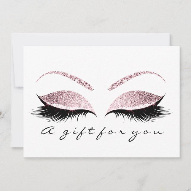 Certificat cadeau Parties scintillant Lashes rose  (Devant)