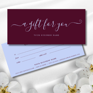 Certificat-cadeau Periwinkle et Plum pour Entrepri
