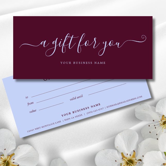 Certificat-cadeau Periwinkle et Plum pour Entrepri (Créateur téléchargé)