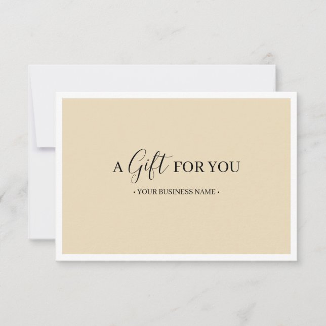 Certificat Cadeau Personnalisé Cadre Blanc Chic (Devant)
