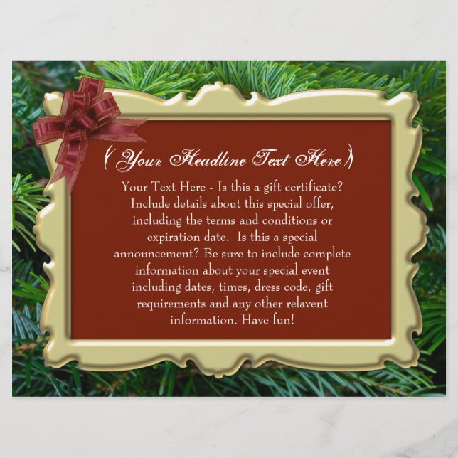 Certificat cadeau personnalisé de Noël (Devant)