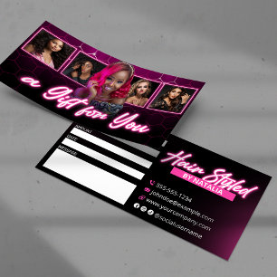 Certificat-cadeau photo du salon de coiffure Black