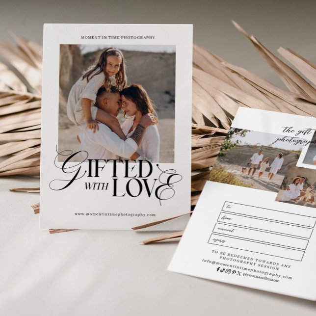 Certificat cadeau photo minimaliste (Créateur téléchargé)