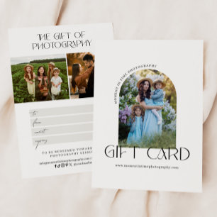 Certificat cadeau photo minimaliste Arch