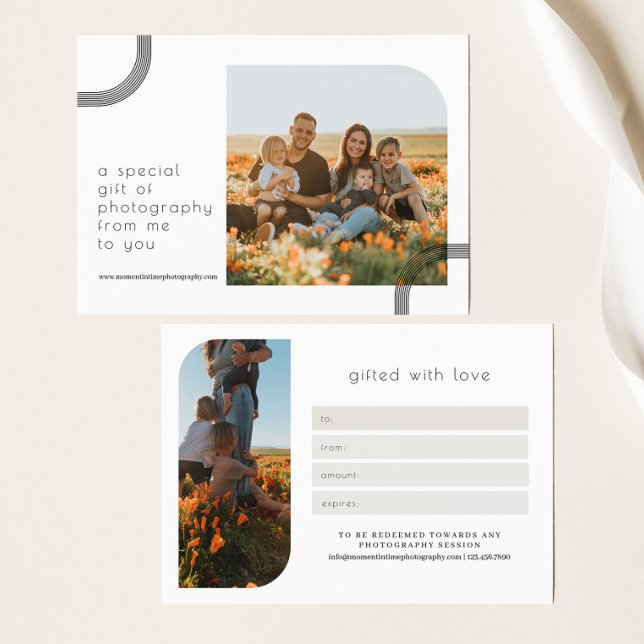 Certificat cadeau photo minimaliste simple (Créateur téléchargé)