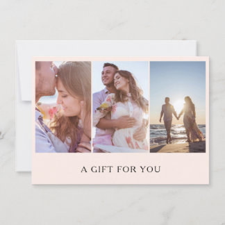 Certificat cadeau photo rose vif moderne