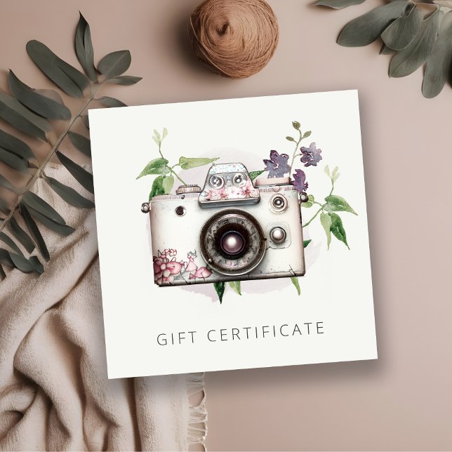 Certificat Cadeau Photographie Florale Vintage App (Créateur téléchargé)