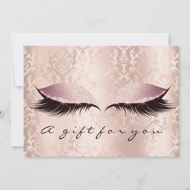 Certificat cadeau Pink Damask Lashes Beauty Maquil (Devant)