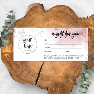 Certificat cadeau Pink Gold Business avec logo