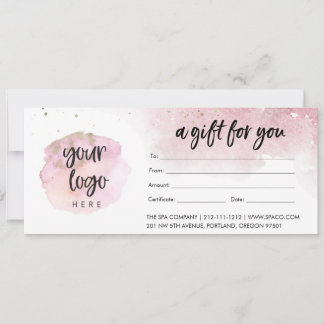Certificat cadeau Pink Modern Entreprise Avec Logo