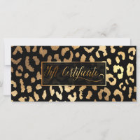 Certificat-cadeau PixDezines Léopard/Faux Or