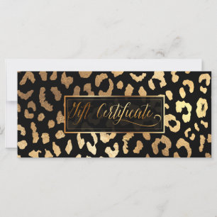 Certificat-cadeau PixDezines Léopard/Faux Or