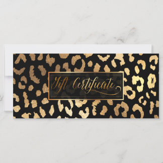 Certificat-cadeau PixDezines Léopard/Faux Or
