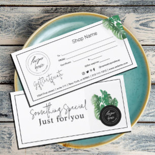 Certificat cadeau Plante vert Aquarelle