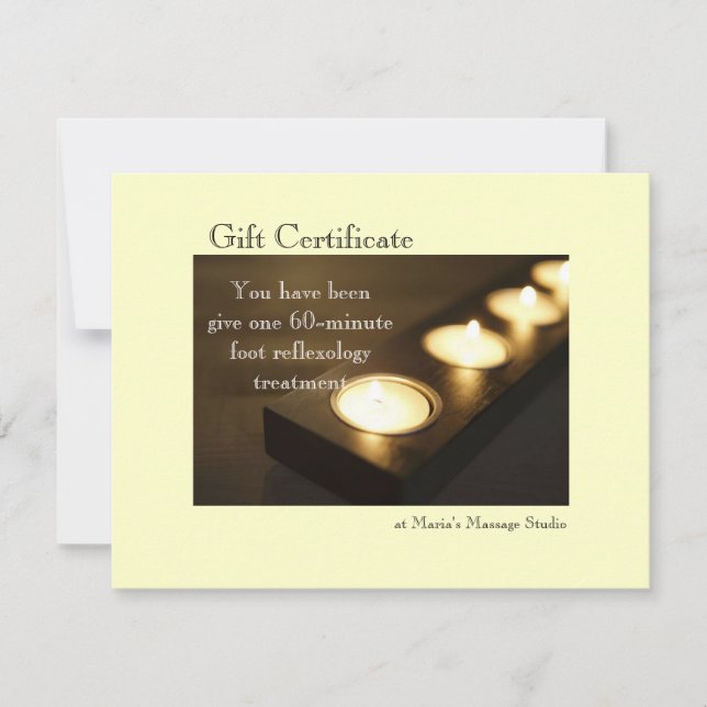 Certificat cadeau pour bougies votives (Devant)