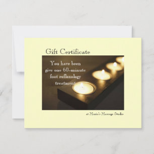 Certificat cadeau pour bougies votives