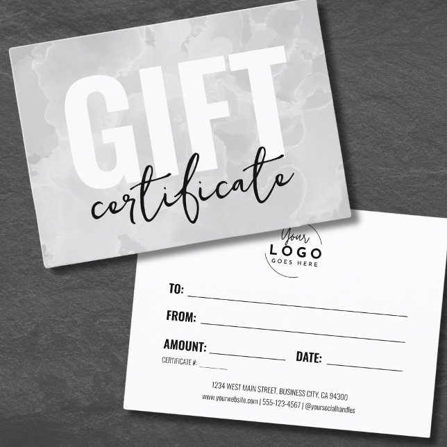 Certificat Cadeau pour la Peinture à l'Aquarelle d (Watercolor Your Logo Business Gift Certificate)
