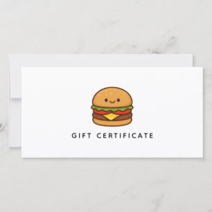 Certificat-cadeau pour l'entreprise de restaurant 