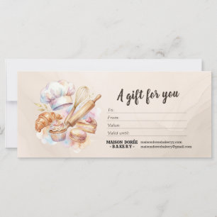 Certificat-cadeau pour pâtissier de boulangerie