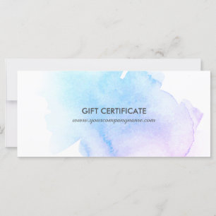Certificat cadeau pour peinture bleu et violet