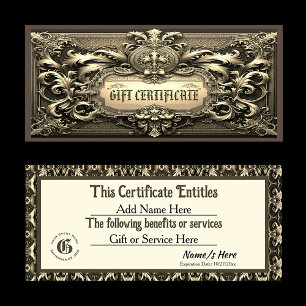 Certificat cadeau Pourcentage or