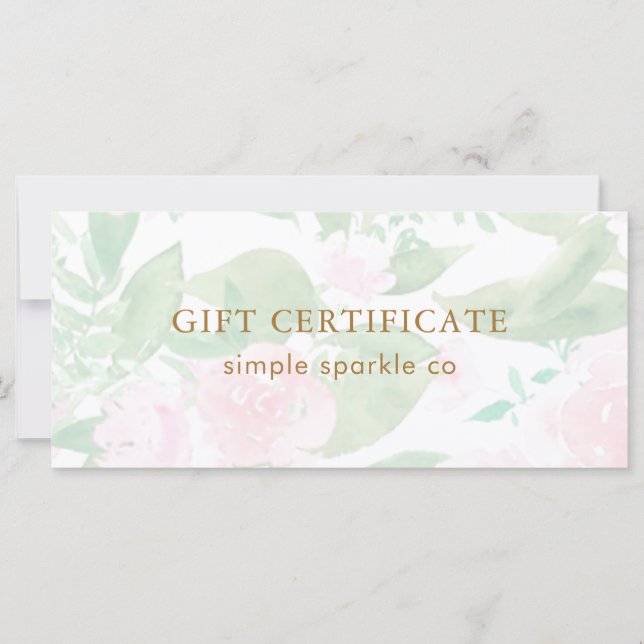 Certificat cadeau Pretty Rose Floral (Devant)
