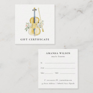 Certificat Cadeau Professeur de Musique Violon