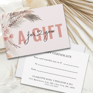 CERTIFICAT CADEAU PROFESSIONNEL BOHO